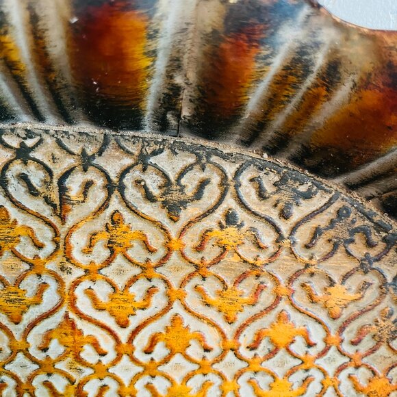 Vintage Tin Oval Serving Tray w/handles Grannycore Traditional 20" by 14" - Picture 2 of 7